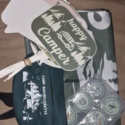 Camp Bachelorette - Banner, Pins, Photo Props, Fanny Pack