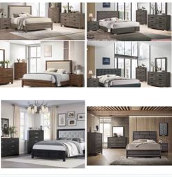 4- Pc Bedroom set Dresser,Mirror  Nightstand (1) Queen size bed frame  Not including Mattress and Box Sp