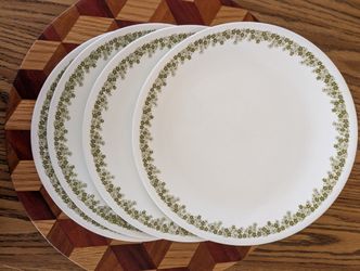 Corelle Crazy Daisy/Spring Blossom Dinner Set 4 Vintage Plates