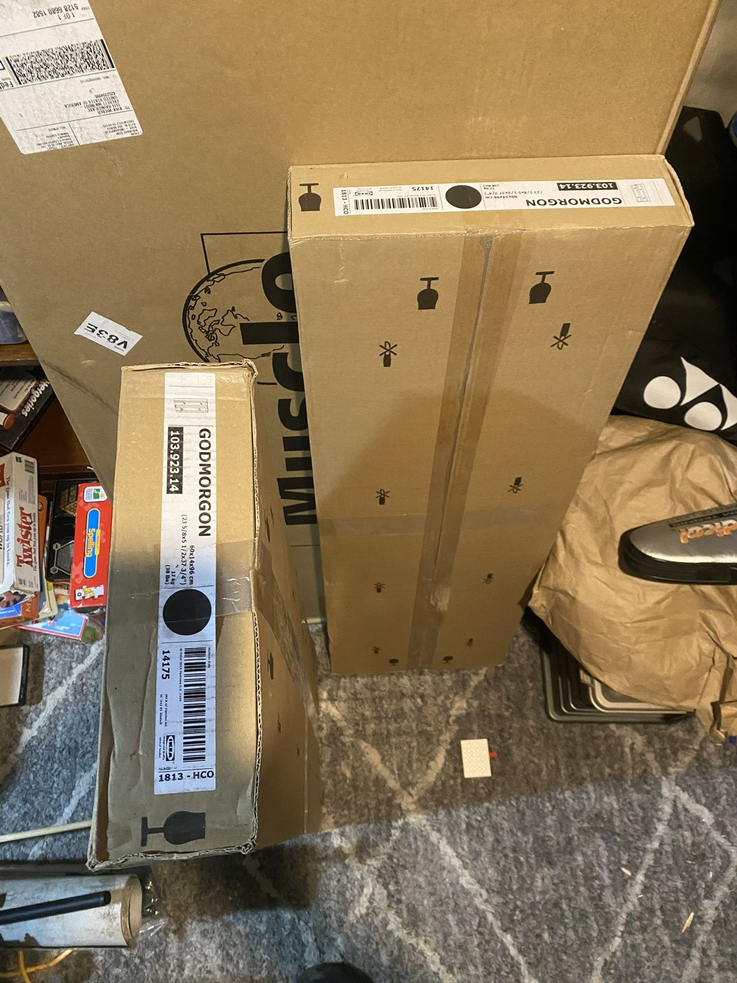 IKEA GODMORGON 2-door cabinets, shaker style with mirrors (Black)