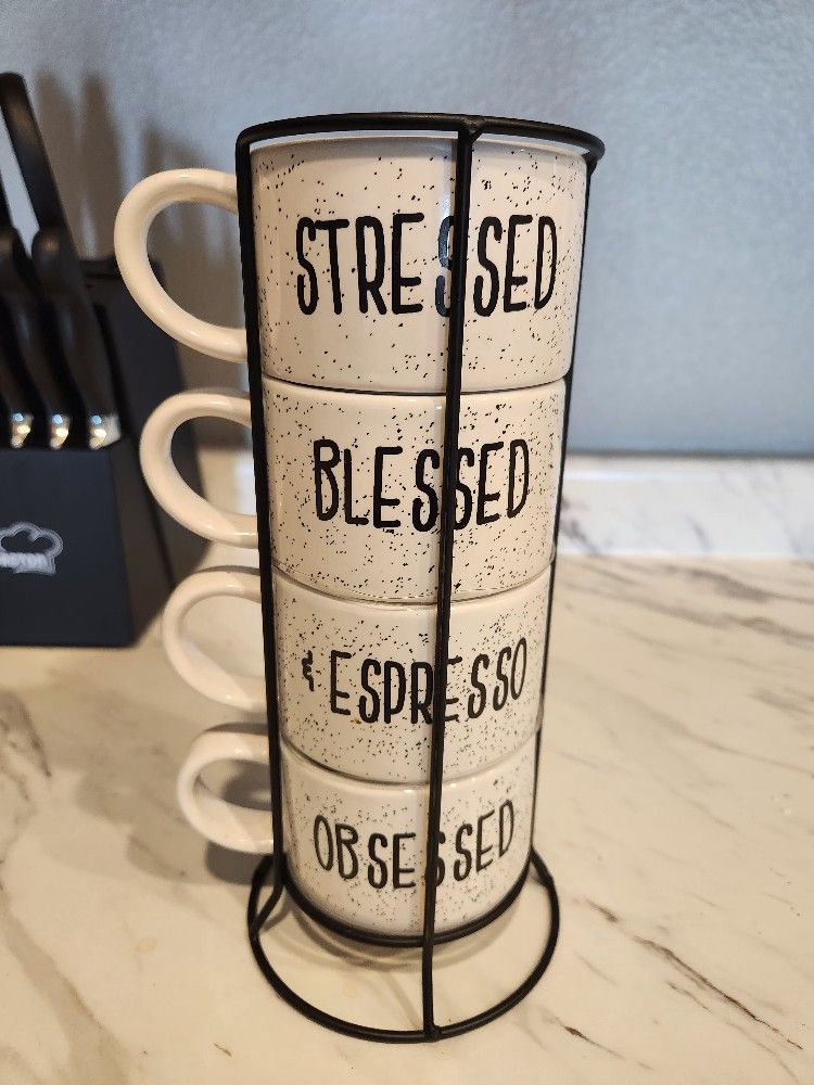 Coffee Cup Set, Set Of 4