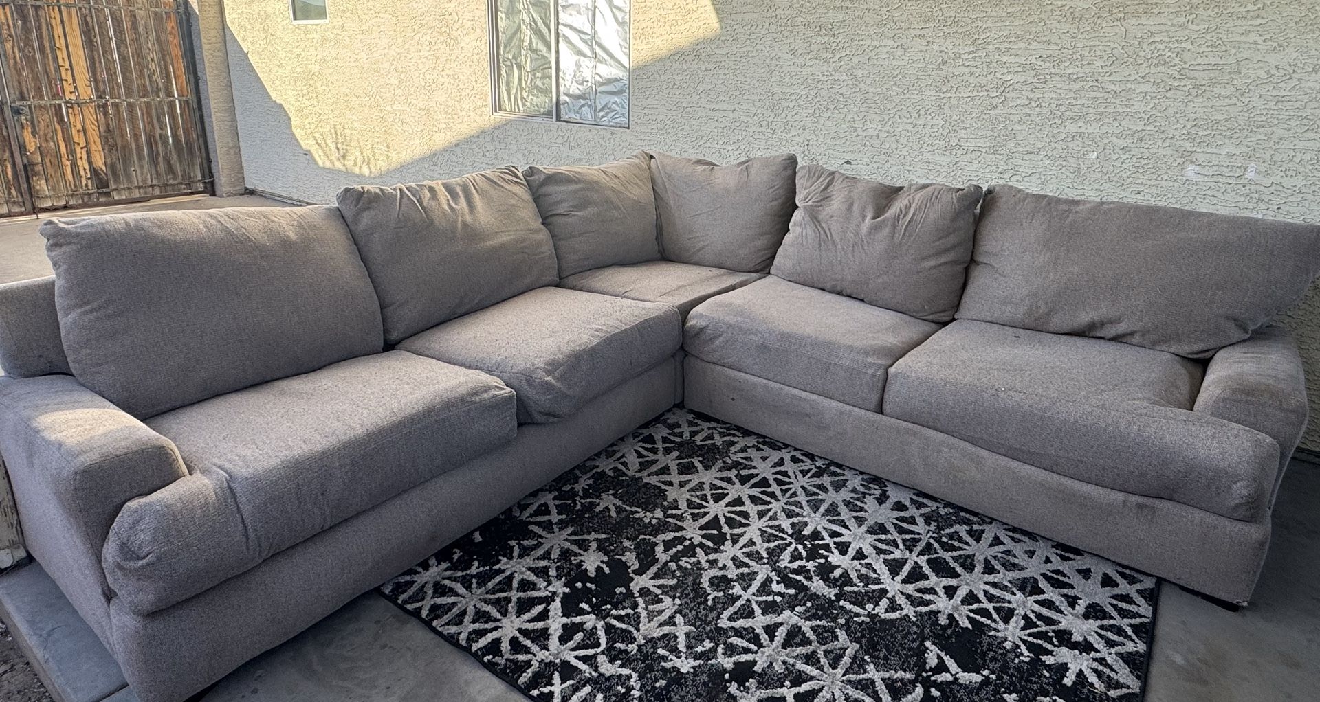 Gray American Warehouse Sectional (WILL DELIVER)