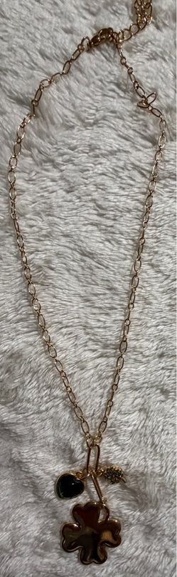Gold Chain Necklace with Charm Pendants