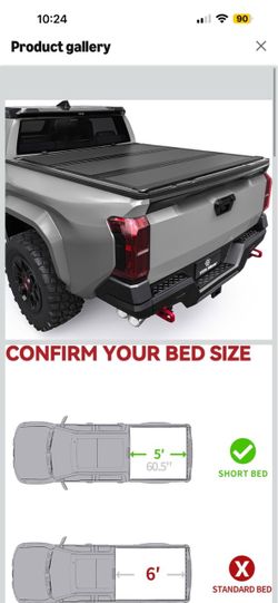 2024-2026 Tacoma 5ft Low-Profile Hard Tri-folding Truck Bed Tonneau Cover Fit for Toyota Tacoma 2024 2025 2026 5 Feet Bed (Excl. Trail Edition