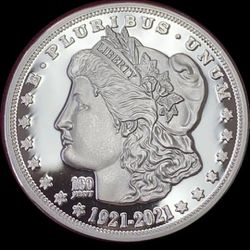 1(contact info removed) Cook Islands Silver Plated  Morgan & Peace Double Liberty Head Dollar