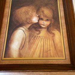 “A Little Kiss” print By Margaret Kane (60s Era)