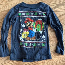 Super Mario Xmas Boys Shirt Size 6