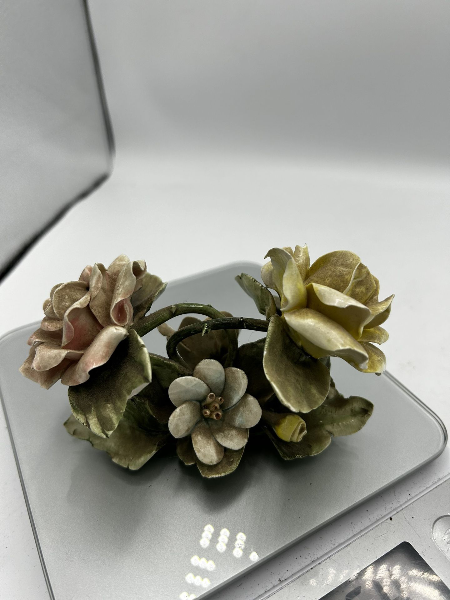 Capodimonte Flowers, Italy, Porcelain, Small Floral Arrangement