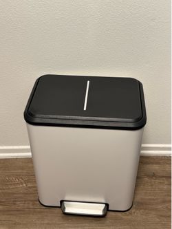 Barely Used Beige Dual Bin Garbage Container