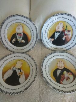 Chef/Wine themed plates