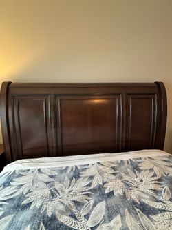 Queen bed and nightstand
