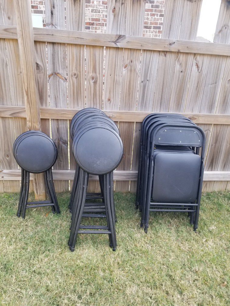 Black Metal Frame Folding chairs And Stools