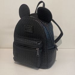 Disney Backpack - Mickey Mouse Woven Black Loungefly Mini Backpack