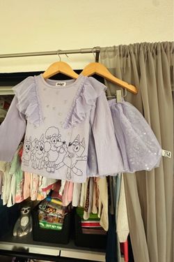Disney Bluey 💙 Purple Sequin Skirt Set (See Description)