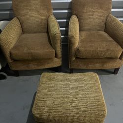 Calvin Chair Set With Ottoman