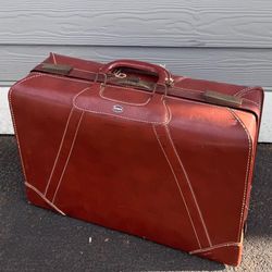 Vintage Leather Suitcase, by Towne