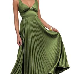 Vestido De Fiesta  Color Olivo