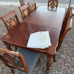 Dining Room Table with 9 Chairs
