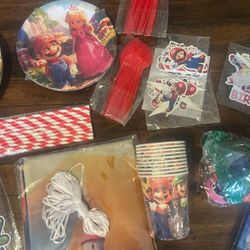 Mario Birthday Supplies And Decoration For 10. 166 Items Total