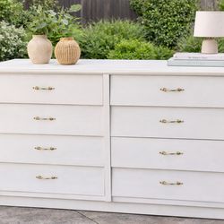Refinished White Dresser – Solid Wood 8 Drawer