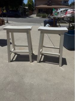 White Counter-height Wooden bar stools