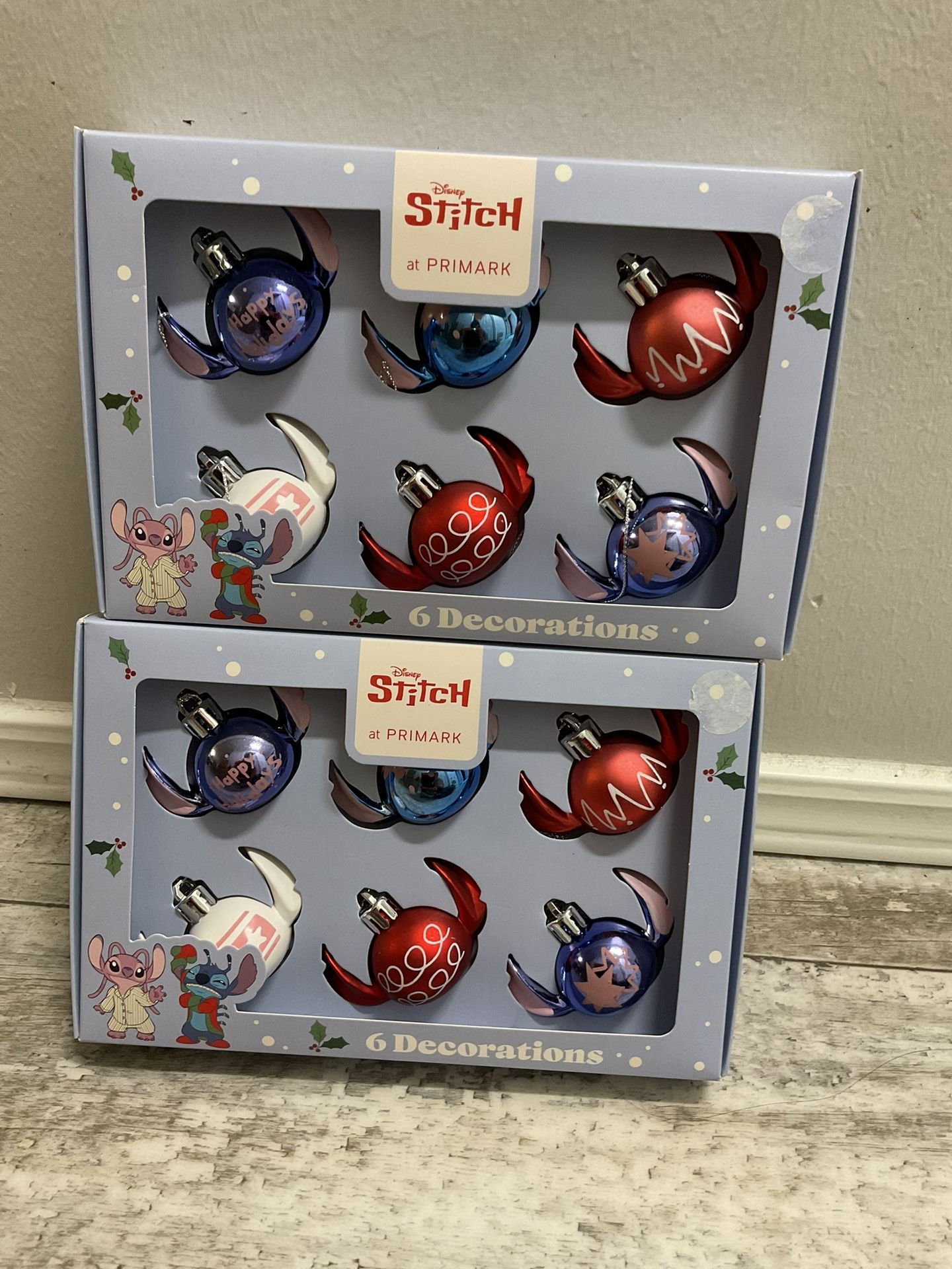 NIB Stitch Christmas Tree Ornaments 12pcs