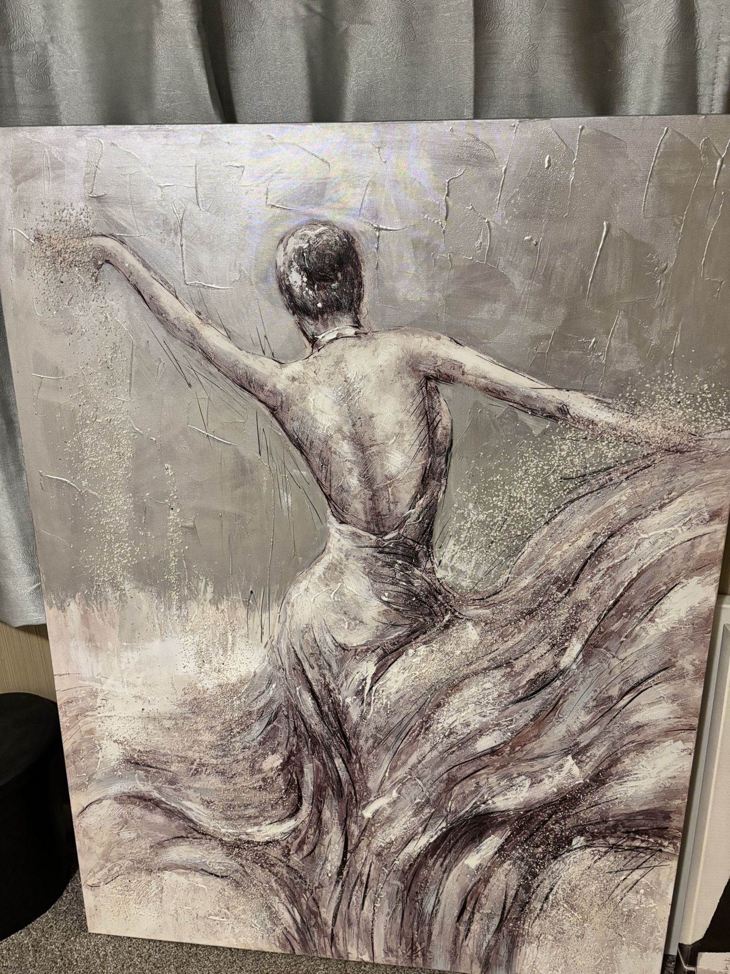 Abstract Metallic Textured Artwork – Stunning in Person