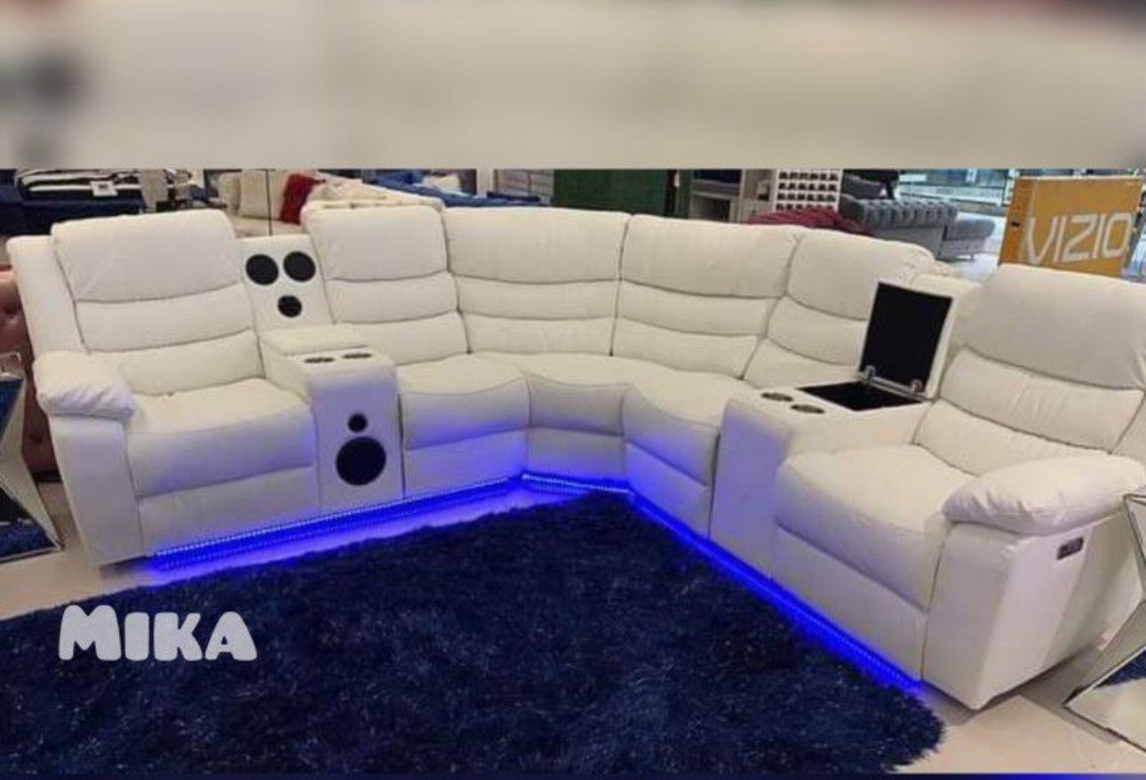 New White power, reclining sectional, including free delivery