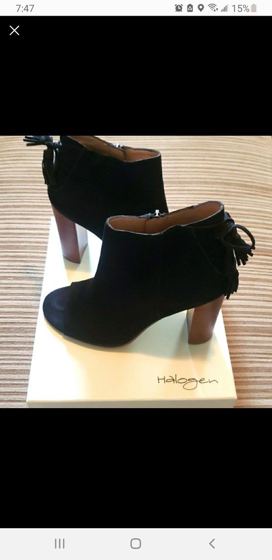 Black Suede Hawarin Open Toe Bootie by Halogen ( Nordstrom )