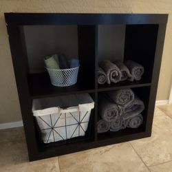 Black Cubby Shelf - IKEA KALLAX - Prebuilt