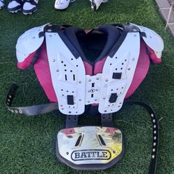 Football Pads with back plate - size large 