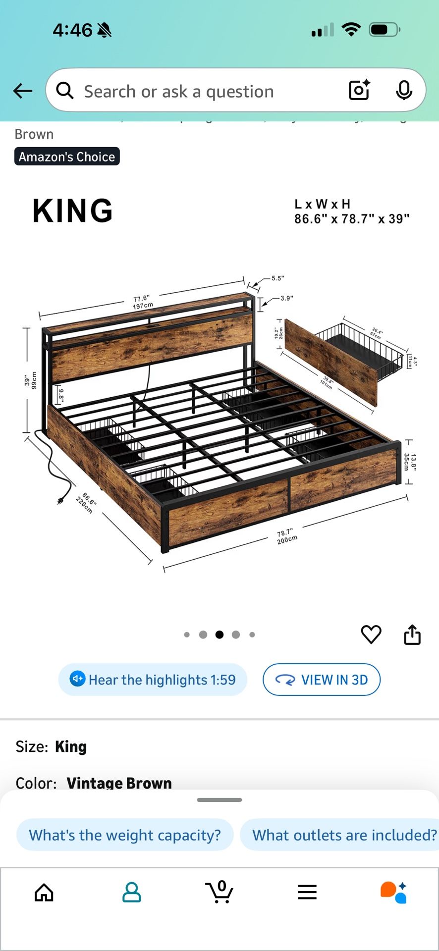 King Bed Frame 2 Night Stands And 15 Drawer Dresser