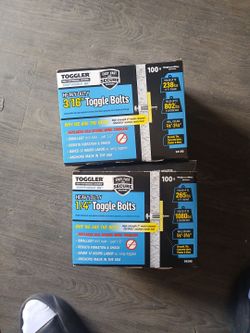 Toggle bolts 3/16 & 1/4