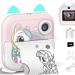 New In Box Instant Print Camera for Kids,Great Gifts for kids,Selfie Digital Camera with 1080P Videos,Portable Travel Camera Toy for 6+Years Old with 