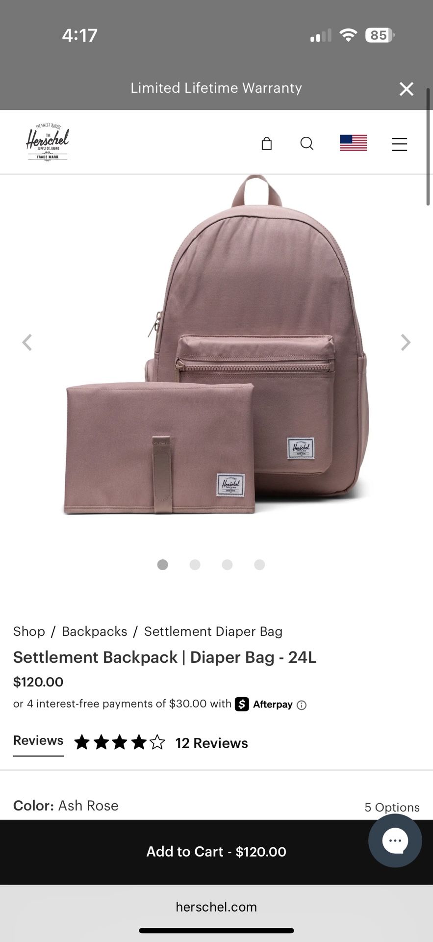 Herschel Settlement Backpack | Diaper Bag - 24L