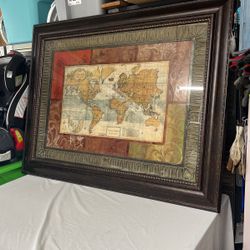 World map Atlas nicely framed