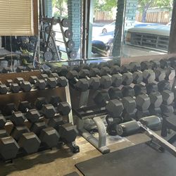 Dumbbell Set 5-100 With Racks, Mats & Mirrors 