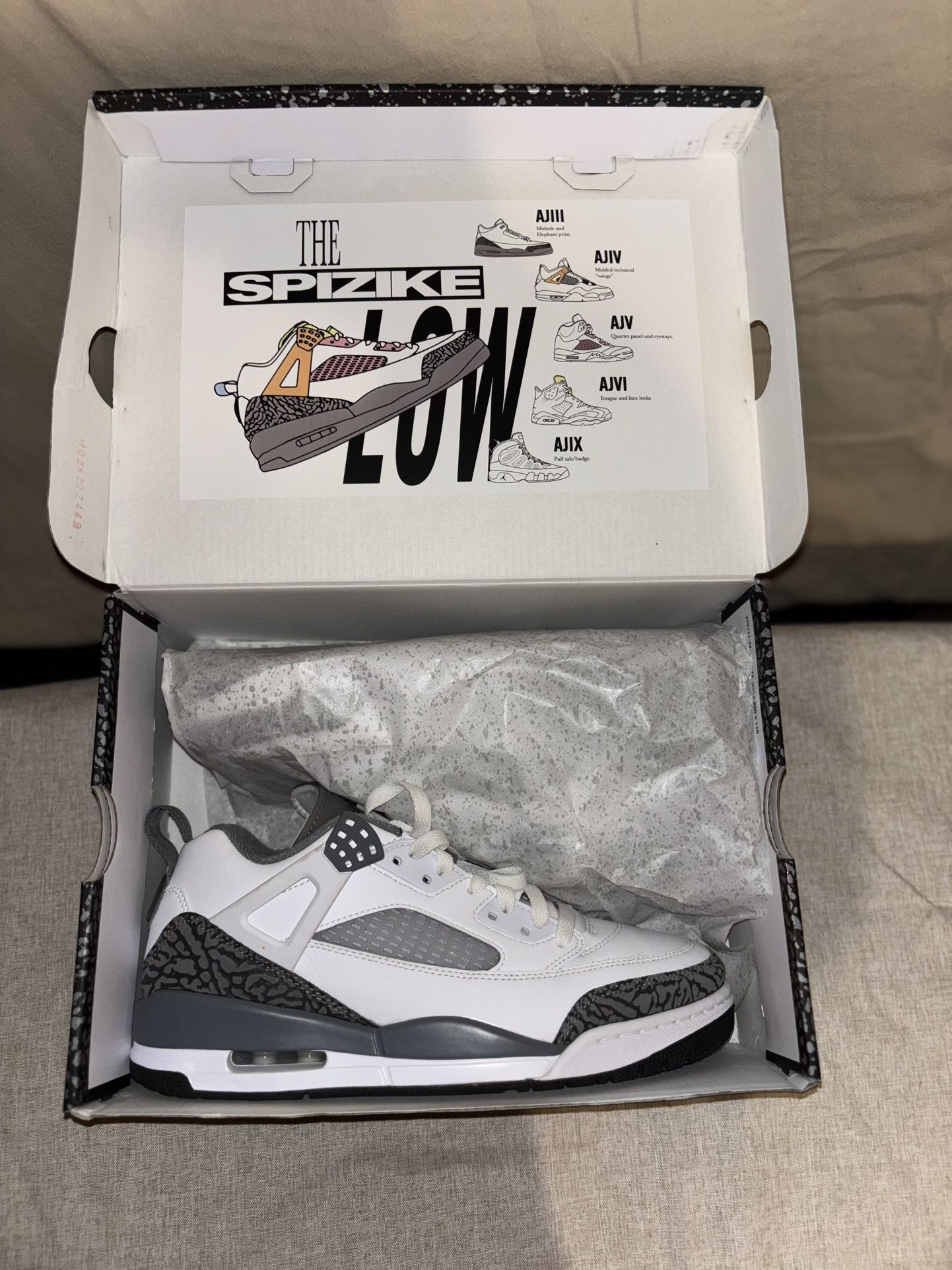 Jordan Spizike Low White/Cool Grey - Anthracite