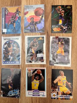 Vintage Los Angeles Lakers NBA Basketball Cards – 9 Card Lot