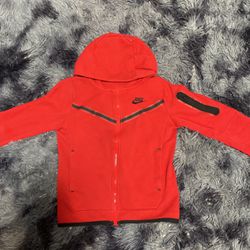 Nike Sportswear Kid’s Tech Fleece Full-Zip Hoodie University Red/Black