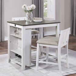 3PC Gray Dining Table Set