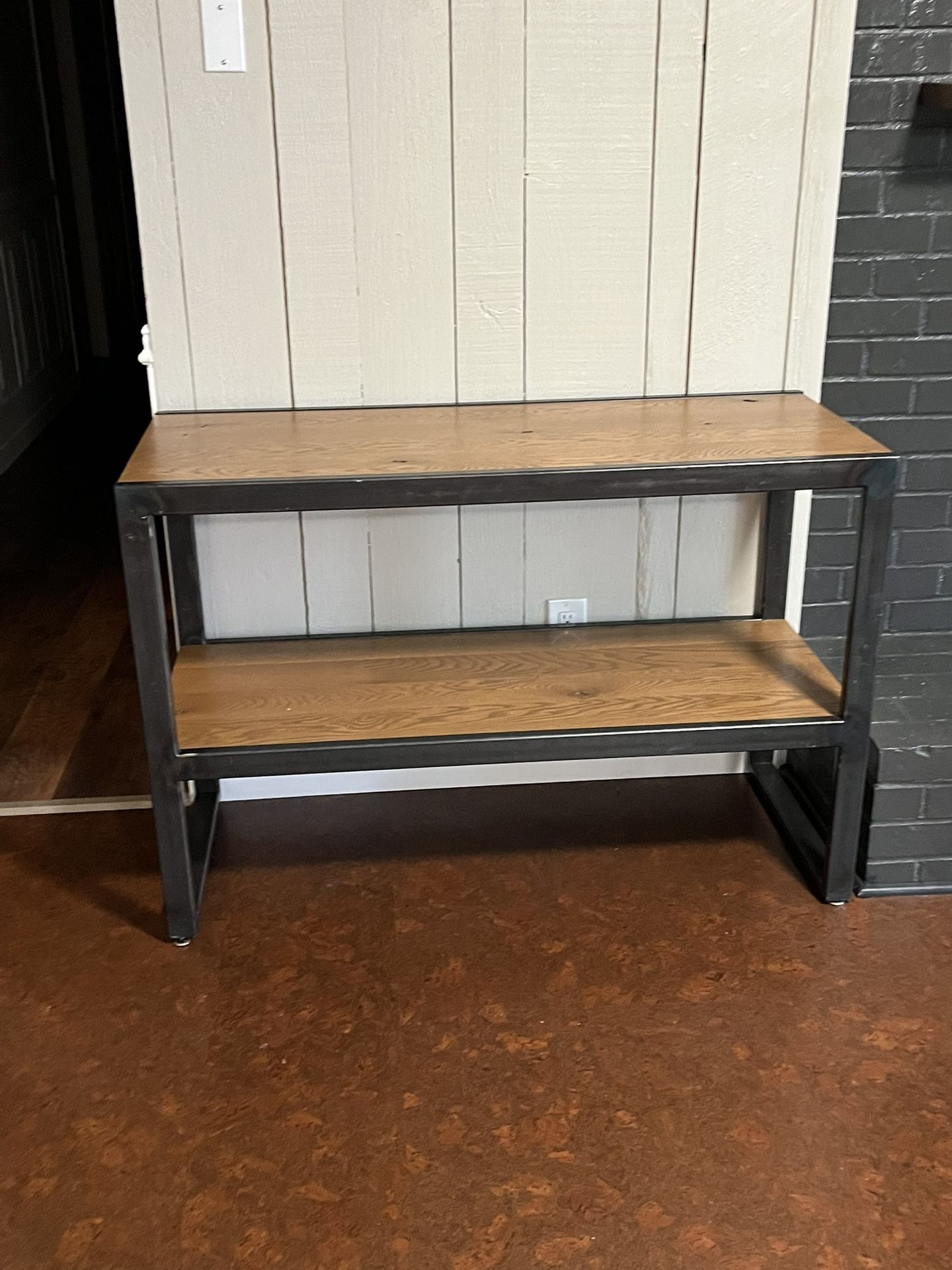 Wood And Metal Table 4’ W X 19”D
