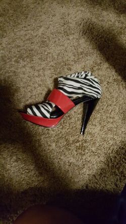 Zebra and Red Heels $25