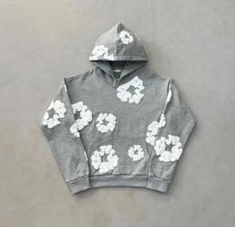Grey Denim Tear Hoodie