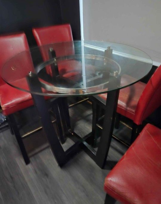 Round Glass top Table (Not The Chairs)