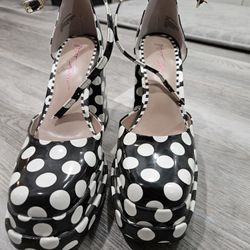 Polka Dot Chunky Heels