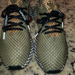 Adidas Deerupt Green W Orange Men's Size 10