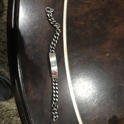 Vtg Medilog By Speidel Stainless Mens Biker Style Medical Alert Bracelet