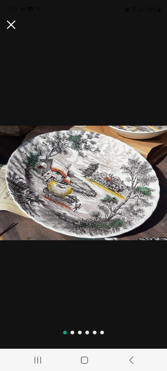 vintage dining ware Antique British Yorkshire Staffordshire China Set.