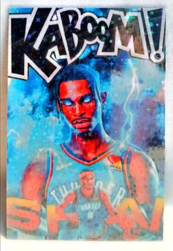 2025 Shai Gilgeous-Alexander Dynasty Collectibles CUSTOM ART KABOOM! Oklahoma City Thunder Basketball Card